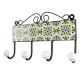 Forest Green Ceramic Flower Tile Hook