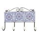 Ceramic Floral Tile Hook in Blue