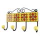 Ceramic Floral Tile Hook in Yellow