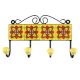 Ceramic Floral Tile Hook in Yellow