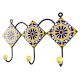 Wheel Flower Ceramic Tile Hook in Navy Blue