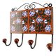 Brown Base Forest Green Leaf Ceramic Tile Hook
