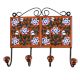 Brown Base Forest Green Leaf Ceramic Tile Hook