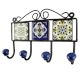 Multicolor Ceramic Floral Tile Hook