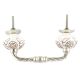 White With Brown Marigold Etched Ceramic Cut Bridge Handle Online