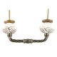 White With Brown Marigold Etched Ceramic Cut Bridge Handle Online