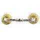 Yellow Base Brown Etched Ceramic Floral Cut Bridge Handle Online