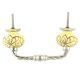 Yellow Base Brown Etched Ceramic Floral Cut Bridge Handle Online