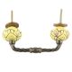 Yellow Base Brown Etched Ceramic Floral Cut Bridge Handle Online