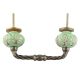 Pea Green Etched Ceramic Floral Cut Bridge Handle Online
