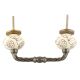 Cream With Brown Marigold Etched Ceramic Cut Bridge Handle