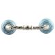 Turquoise With Brown Pattern Etched Ceramic Cut Bridge Handle 