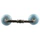 Turquoise With Brown Pattern Etched Ceramic Cut Bridge Handle 