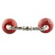 Red Leaf Flower Etched Ceramic Cut Bridge Handle