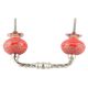 Red Leaf Flower Etched Ceramic Cut Bridge Handle