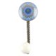 Slate Blue Ceramic Floral Hook in Antique Fitting