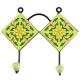 Pea Green Ceramic Floral Tile Wall Hook