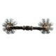 White Base Grey Leaf Ceramic Melon Cut Bridge Handle