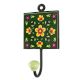 Forest Green Floral Ceramic Tile Hook
