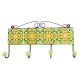 Sunflower Ceramic Tile Wall Hook in Pea Green