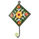 Forest Green Flower Ceramic Tile Wall Hook