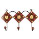 Brown Floral Ceramic Tile Wall Hook