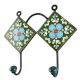 Turquoise Floral Ceramic Tile Wall Hook