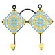 Wheel Flower Ceramic Tile Hook in Turquoise