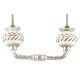 White Etched Ceramic Floral Bridge Handles