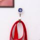 Navy Blue Solid Gold Line Ceramic Hook In Antique Fitting