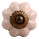 Baby Pink Crackle Ceramic Melon Cabinet Knob