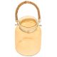 Indian Home Decoration Clear Glass Hurricane Candle Lantern with Rope Loop for Hanging