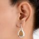 92.5 Sterling Silver Earrings Multi Colored Stone Dangler Earrings