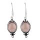 92.5 Sterling Silver Earrings Big Oval Drop Amethyst Dangler Drop Earrings