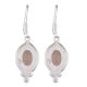 92.5 Sterling Silver Earrings Big Oval Drop Amethyst Dangler Drop Earrings