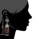 92.5 Sterling silver Earrings Sun God Face Red Onyx Stone Beads Jhumkis