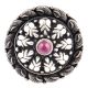 92.5 Sterling Silver Ring Oxidized  Amethyst And Leaf Pattern Adjustable Embossed Ring (Free Size)