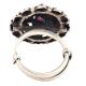 Oval 92.5 Sterling Silver Ring Embossed Motifs Design Dual Amethyst Stone (Free Size)