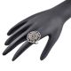 Oval 92.5 Sterling Silver Ring Embossed Motifs Design Dual Amethyst Stone (Free Size)