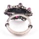 92.5 Sterling Silver Ring Filigree pattern And Round Amethyst Stone (Free Size)