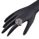 92.5 Sterling Silver Ring Filigree pattern And Round Amethyst Stone (Free Size)