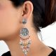 Dream Catchers 92.5 Sterling silver Earrings Oxidized Green Peridot Red Chalcedony And pearl Beads