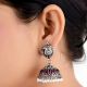 Peacock 92.5 Sterling silver Earring Amethyst Stone Pearl Hangings