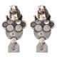 92.5 Sterling Silver Earrings With Blue Topaz And Green Onyx Stones Jhumkis