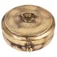 Round Brass Tiffin Box With Lid Heart Carving With Latch