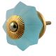 Turquoise Frosted Melon Glass Cabinet Knobs