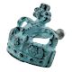 Antique Sea Green Crown Iron Dresser Knob