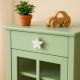 Solid White Star Ceramic Cabinet Knob