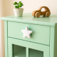 Solid White Star Ceramic Cabinet Knob