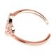 92.5 Sterling Silver Toe Ring With Double Heart For Women With Rose gold Polish (Pair)